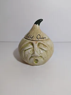 Buy 1960s Vintage Toni Raymond Pottery Pickled Onions Crying Face Jar Pot & Lid • 12.99£