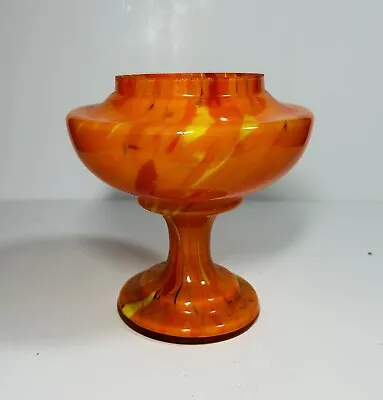 Buy Superb Art Deco Bohemian Czech Spatter Glass Posy Flower Frog Vase • 16£