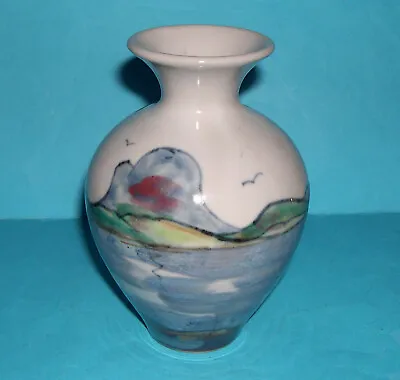 Buy Highland Stoneware Pottery Scotland Pretty Subtle Design Bulbous Flared Top Vase • 35£