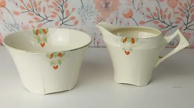 Buy Art Deco Alfred Meakin Marigold Princess Fanfare Milk Jug / Creamer & Sugar Bowl • 19£