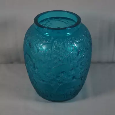 Buy LALIQUE Crystal BICHES Deer Vase Blue Signed And Label French Art Glass - No Box • 407£