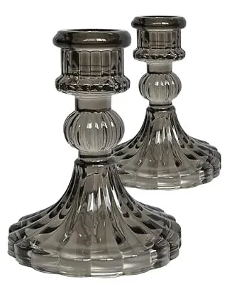 Buy  Tall Candle Holder Set Of 2 – Tall Candlestick Holders For Taper Candles, Gray • 34.54£