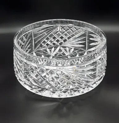 Buy Lead Cut Crystal Glass 2.6kg Patterned Fruit / Trifle / Serving Bowl - Vintage • 20£