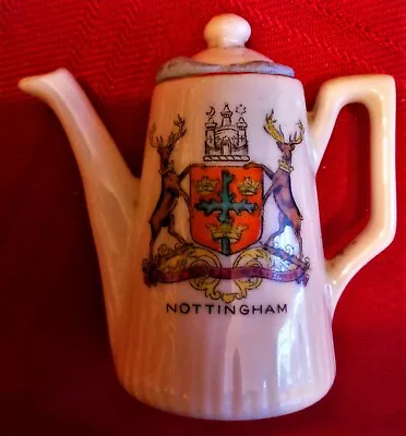 Buy Crested Ware - NOTTINGHAM - COFFEE POT & LID - Supplied By Spall & Co • 2.99£