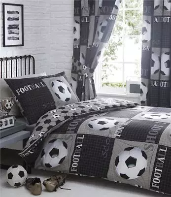 Buy Football Duvet Sets Boys Girls 3D Football Black Reversible Quilt Cover Bedding  • 27.99£