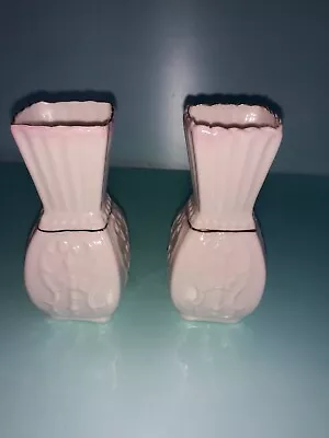 Buy Beleek Square Top Small Vase Pink Lip 93-97  Pair • 3.50£