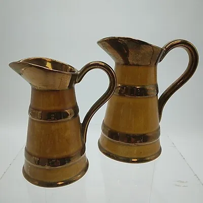 Buy Elijah Cotton Lord Nelson Ware Jugs X2 Lustre Ware, 4.5  And 5.5  Tall, Vintage • 10£