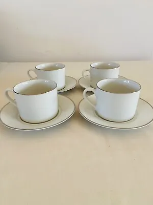 Buy 4 Cups & Saucers White Royal Worcester Classic Platinum • 20£