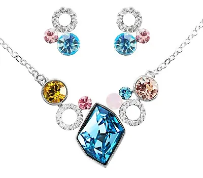 Buy Birthday Swarovski Element Gold Plated Necklace Set Gift Boxed UK • 14.99£