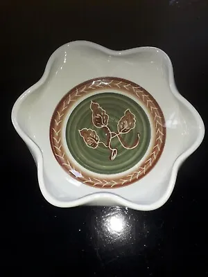 Buy Leaf Pattern Nut / Olive / Pin Dish. 4 Inches. DRAGON POTTERY WALES RHAYADER  . • 4.99£