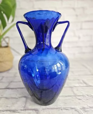 Buy Beautiful Vintage Double Handle Cobalt Vase 35 Cm Tall • 22£