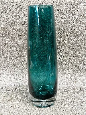 Buy Vintage Retro Glass Vase Green Mid Century Studio Glassware • 22.99£