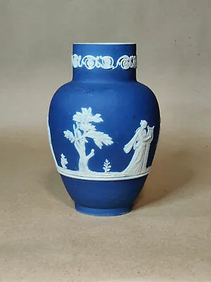 Buy ░  Adams Cobalt Blue Dip Jasperware Vase Depicting The Muses - Rare. 205500 • 49.99£