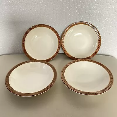 Buy 4 X Vintage Retro ~ Poole Pottery ~ Chestnut Brown~ Small 7.5” Soup/Cereal Bowls • 6£