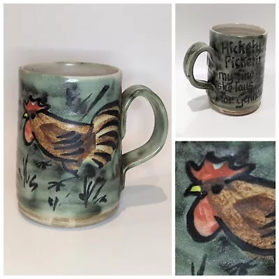 Buy Vintage Studio Pottery Small Coffee Mug Tea Cup Chicken Rooster Farm Decor 4  PK • 33.25£