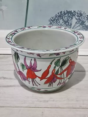 Buy Kewdos Pottery Vintage Hand Painted Fuchsia Planter Plant Pot  • 19.99£