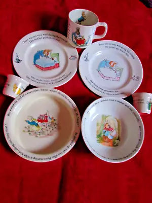 Buy Vintage Wedgwood: Beatrix Potter “Peter Rabbit” Ceramic Plates Bowls Mug Eggcups • 20£