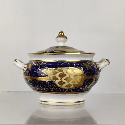 Buy Antique Minton Coalport Hand Painted Gilt Floral Porcelain China Lidded Sugar • 44.95£