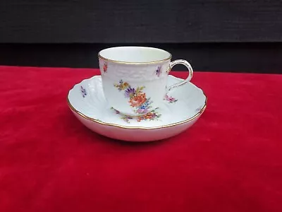 Buy Antique Meissen Porcelain Cup And Saucer, Polychrome Flowers/floral Pattern • 12£