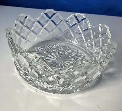 Buy Cut Glass Vintage Serving Bowl Fruit Dish Trifle Heavy Clear Dessert Glass Med • 6.99£