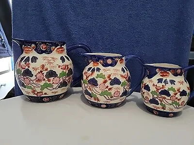 Buy Antique Victoria Ware Ironstone Pitchers/Jugs  Set Of 3  Floral Design  • 33£