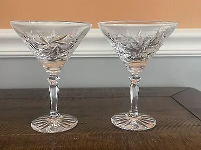 Buy Vintage Bohemia Style Crystal Pinwheel Pattern Claret Wine Glasses Pair Of 2 • 61.63£
