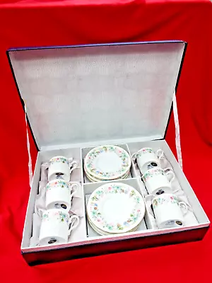 Buy Aynsley WILD TUDOR Boxed Set Of Six Coffee Espresso Cups And Saucers Brand New • 24.99£