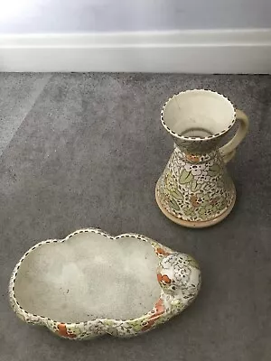Buy Tuscan Decoro Pottery Fruit Bowl And Vase. Used But Very Good Condition. • 5£