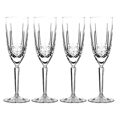 Buy Waterford Crystal  A Set Of 4 Marquis Champagne Flutes In The Sparkle Pattern • 49.99£