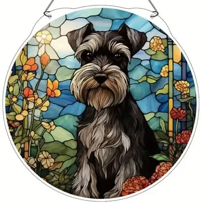 Buy Miniature Schnauzer 2 Dog Lover SUN ☀️ Suncatcher Birthday Present Stained Glass • 9.95£