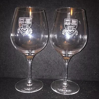 Buy 2 X Dartington Crystal Red Wine Glasses Engraved For Guildford High School • 15£