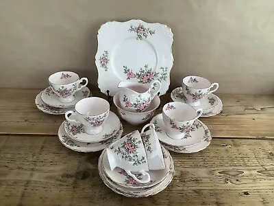Buy Tuscan Fine Bone China Tea Set - Pink Floral - 21 Piece • 125£