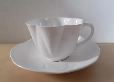 Buy Vintage Shelly Dainty White Floral Shape Tea Cup & Saucer - Fine Bone China  • 12.99£