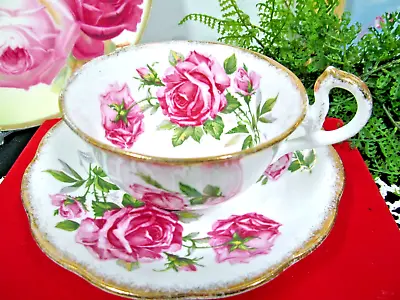 Buy ROYAL STANDARD Tea Cup And Saucer Orleans Rose Pink Rose Teacup Low Doris Shape • 24.06£