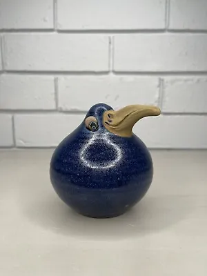 Buy Vintage Australian Pottery Round Kiwi Bird Cobalt Blue Glaze Decorative Art • 30.98£