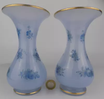 Buy Pair 19th Century French (St Louis?) Painted And Gilt Decorated Art Glass Vases  • 90£
