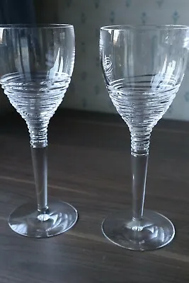 Buy 2 Jasper Conran  Strata  Large Wine Glasses By Stuart Crystal, Signed 25cm Tall • 120£