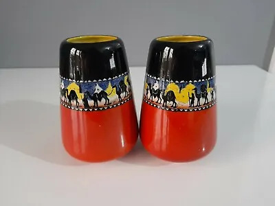 Buy 2 X Solian Ware Soho Pottery Cobridge Arabian Design Vases With Camels • 12£