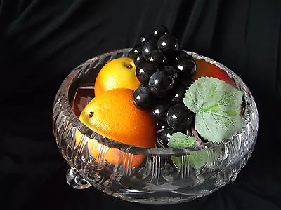 Buy Cut Glass 3-footed Fruit Bowl With Rose Design Ref 1158 • 16£