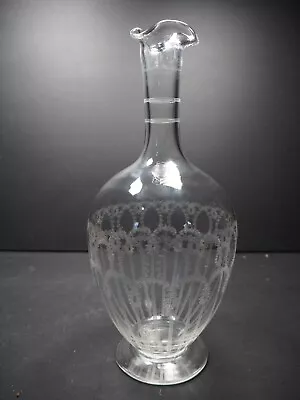 Buy Antique ? Vintage Hand Blown Glass Decanter/Carafe - Very Pretty Etching - 800ml • 14.99£