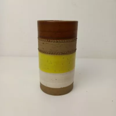 Buy Denby Stoneware Potters Wheel Vase 5.5  Brown Yellow Cream Striped -WRDC • 7.99£