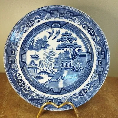 Buy Antique C.1880, John Tams, Blue Willow Pattern 24.5cm Plate • 8.95£