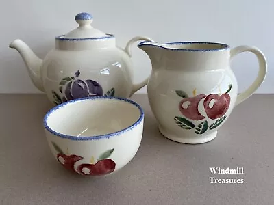 Buy  Poole Pottery Dorset Fruits Large Teapot Sugar Bowl & Milk Jug - Fab • 19.99£