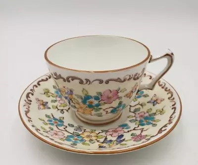 Buy Crown Staffordshire Flowers Birds Fine China Tea Cup & Saucer England FREE SHIP • 25.51£