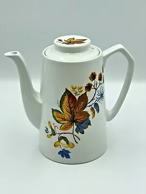 Buy Alfred Meakin Vintage Glo White Ironstone Tea Coffee Pot 19cm Floral Design Rare • 19.99£