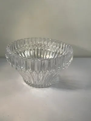Buy Lead Crystal Bowl Deep Cut Glassware Sleek Vertical Lines Heavy Bowl Wedding • 71.93£