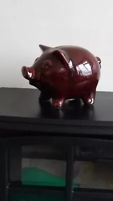 Buy RARE Denmead Pottery Treacle Glaze Pig - Piggy Bank • 20£