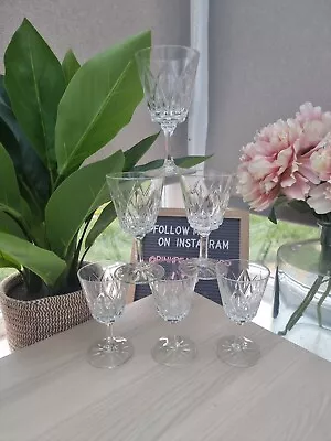 Buy 6 X Vintage Cut Glass Small Wine Apertif Liqueur Glasses - 100ml • 8.50£