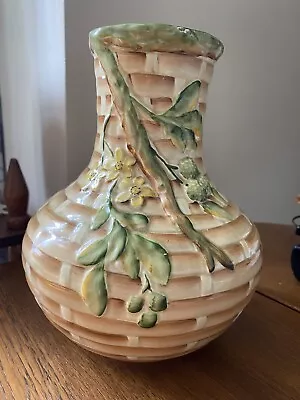 Buy Myott Son & Co Art Deco Vase 19cms Bamboo Design With Pretty Entwined Flowers • 14.50£
