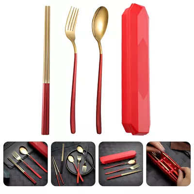 Buy Stainless Steel Cutlery Flatware Travel Utensils Gold Silverware Food Grade • 11.68£